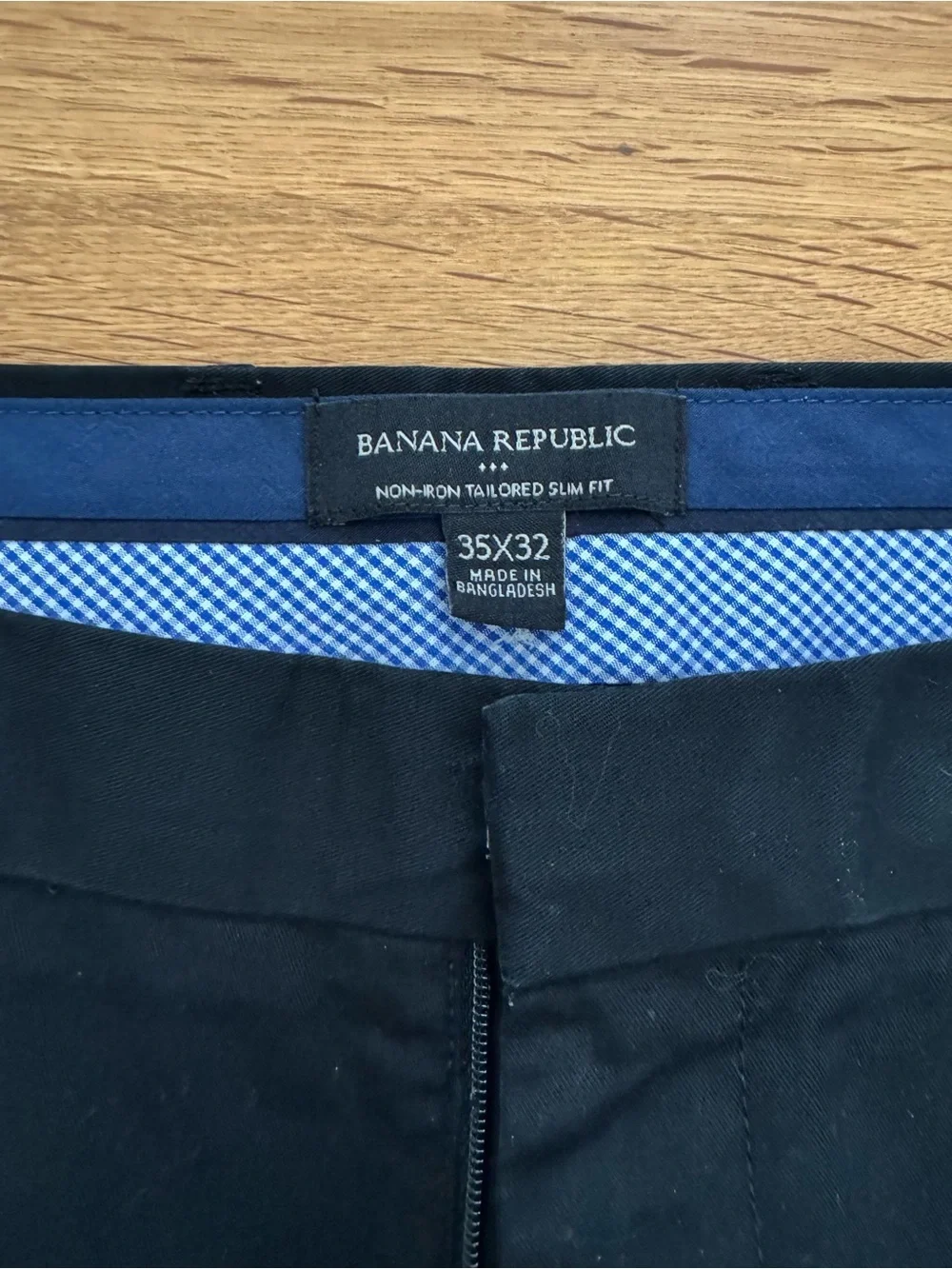 Banana Republic Non-Iron Tailored Slim Fit Pants Black Cotton Dress 35x32 Men’s